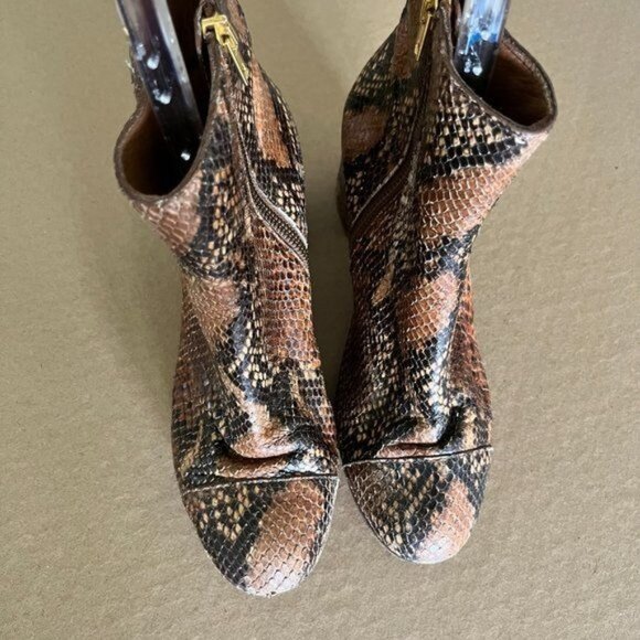 Zadig & Voltaire Glimmer Wilk Embossed Snake Heeled Boots - Picture 6 of 9